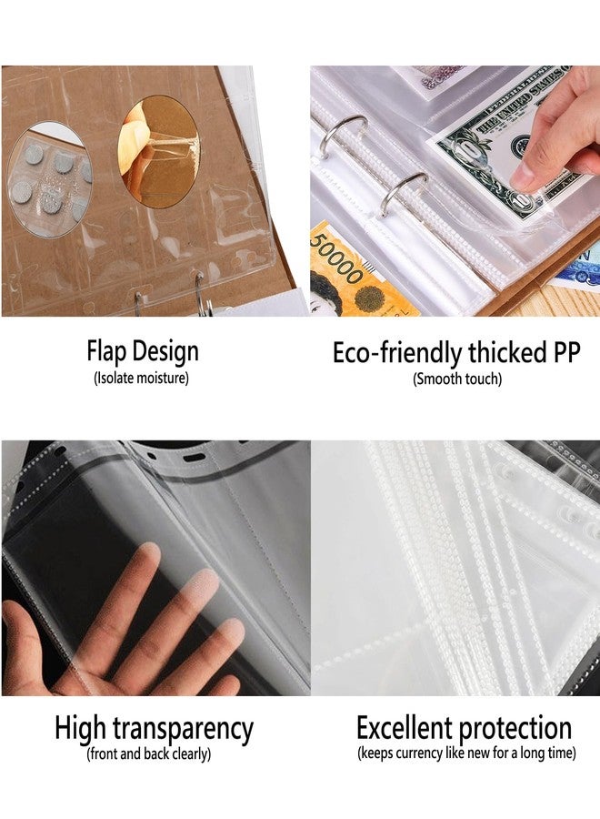 Jayen 120 Pockets Currency Album + 150 Pockets Coin Collecting Album, Paper Money Banknote Collection Book Bills Holders Supplies for Collectors (40+5 Sheets) - Image 4