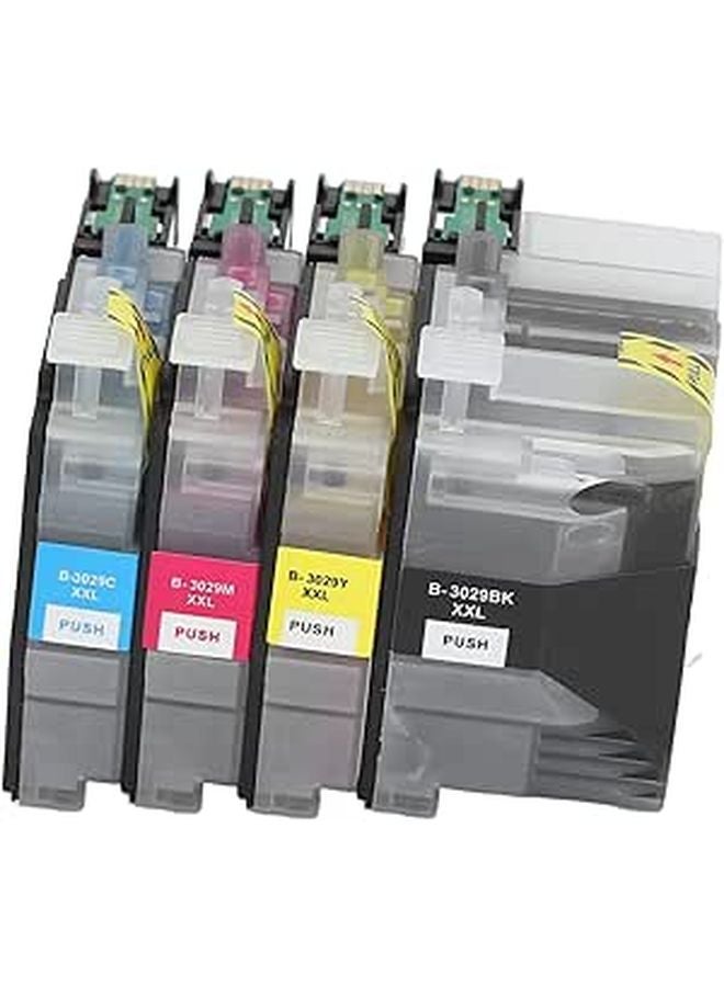 4Pcs High Yield Ink Cartridge BK C M Y Compatible with MFC J5830DW Printer - Image 1