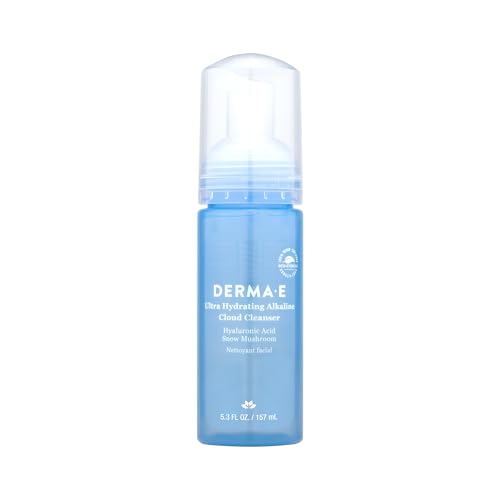 derma-e Derma E Ultra Hydrating Alkaline Cloud Cleanser  Gentle Foaming Face Wash with Hyaluronic Acid  Vegan Daily Facial Cleansing 53 Oz