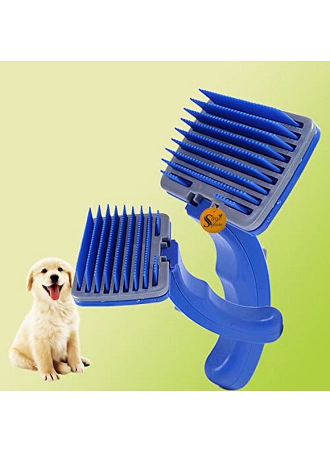 Sage Square Dog Grooming Kit - Dog Nail Clippers With Filer + Dog Toothbrush Kit + Dog Plastic Slicker Brush With Press Key For Puppies, Dogs, Puppy, Cat And Kitten - 3 In 1 Dog Combo  - Image 2