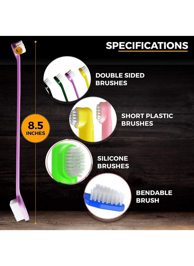 Sage Square Dog Grooming Kit - Dog Nail Clippers With Filer + Dog Toothbrush Kit + Dog Plastic Slicker Brush With Press Key For Puppies, Dogs, Puppy, Cat And Kitten - 3 In 1 Dog Combo  - Image 4