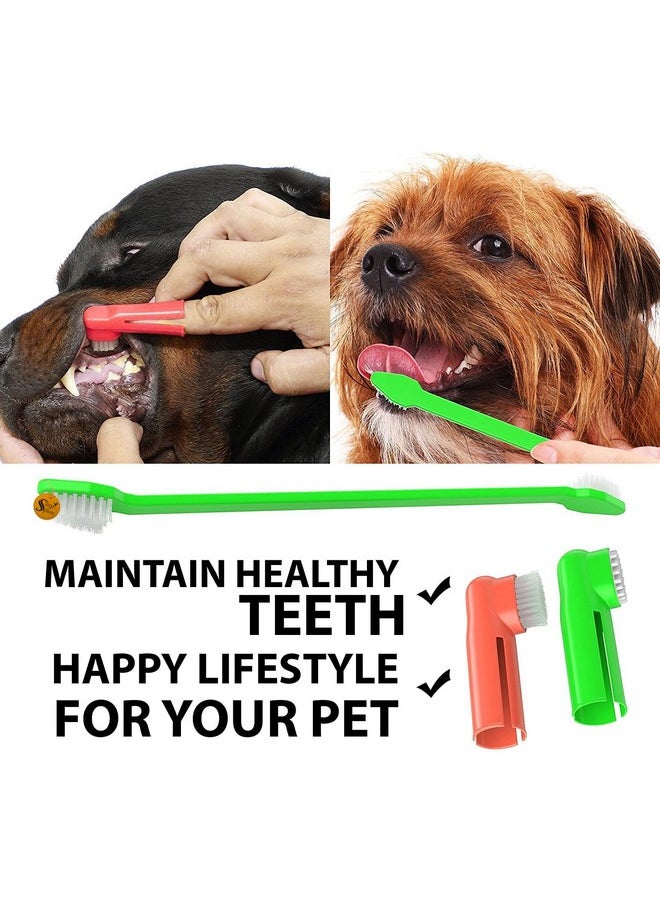 Sage Square Dog Grooming Kit - Dog Nail Clippers With Filer + Dog Toothbrush Kit + Dog Plastic Slicker Brush With Press Key For Puppies, Dogs, Puppy, Cat And Kitten - 3 In 1 Dog Combo  - Image 3