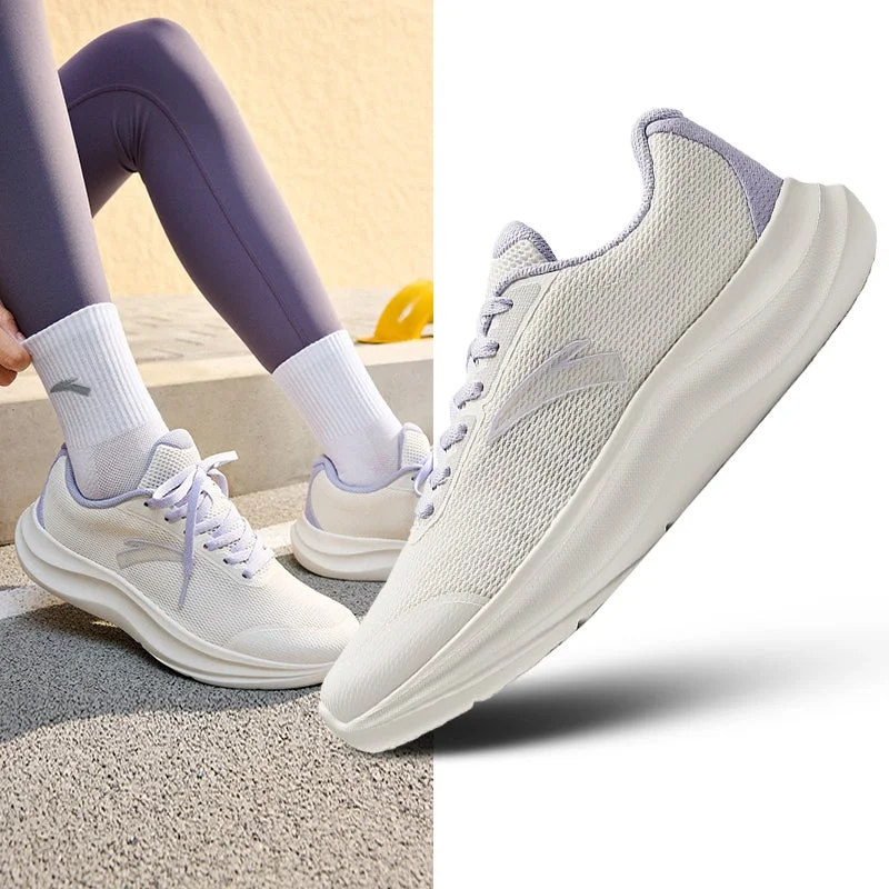 ANTA Beige/L.Purple Women's Lightweight Soft-Sole Running Shoes with Cushioned EVA Midsole for Women | Best Price UAE