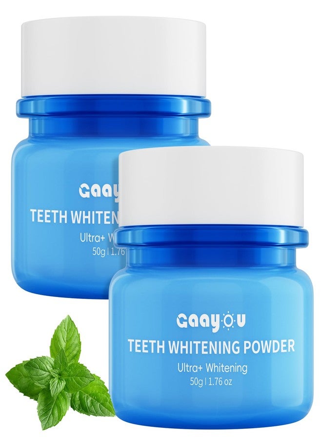 Gaayou Teeth Whitening Powder 2PCS Tooth Powder Instant Tooth Whitening Mint Flavor Teeth Whitener Toothpaste Powders for Tooth Stain Removal 100g/3.53oz - Image 1