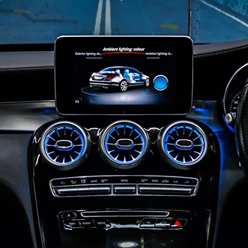 Akozon فتحة هواء توربينية، 5 قطع مجموعة إضاءة محيطية LED أمامية 3 ألوان بديل لـ -بنز C-class W205 C205 لـ GLC-Class X253 C253 ما قبل الفيس ليفت 2015-2018 - Image 3