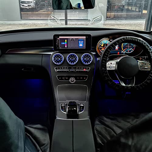 Akozon فتحة هواء توربينية، 5 قطع مجموعة إضاءة محيطية LED أمامية 3 ألوان بديل لـ -بنز C-class W205 C205 لـ GLC-Class X253 C253 ما قبل الفيس ليفت 2015-2018 - Image 2