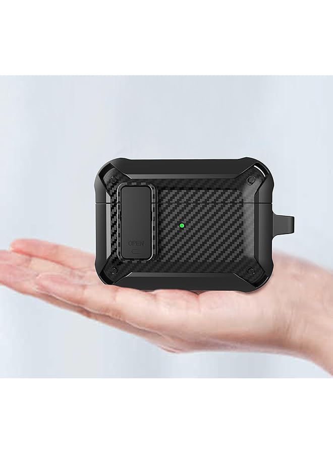 erorex For Airpods 3Rd Generation Case Airpods 3 Case Cover With Lock Airpods 3 Generation Protective Case Gen 3 Shockproof Cover With Keychain Compatible With Airpods 3Rd Generation 2021 Black - Image 2