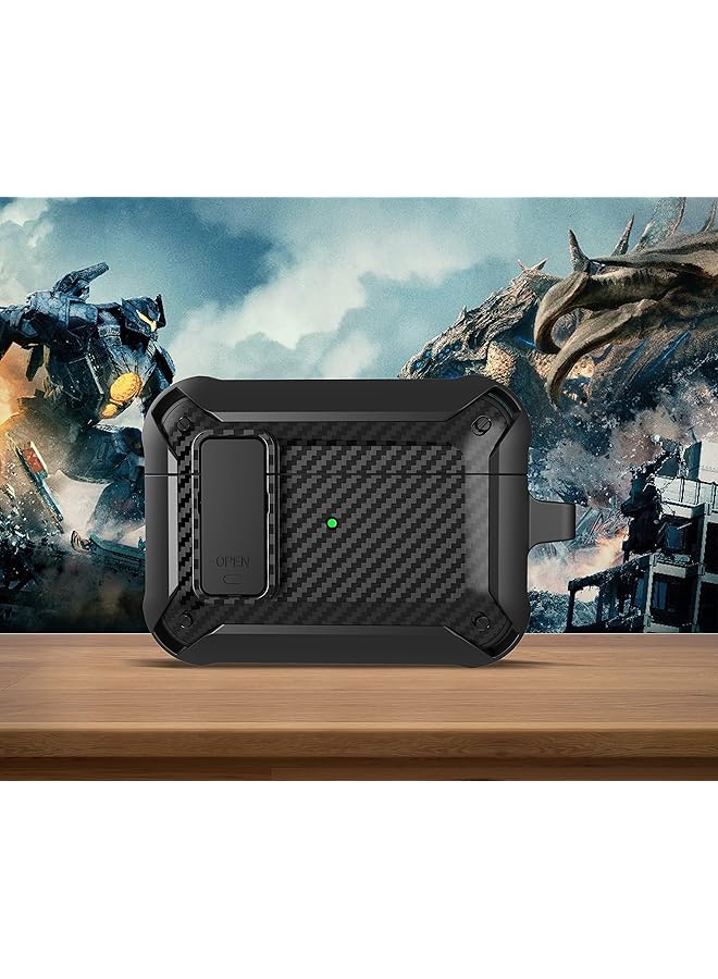 erorex For Airpods 3Rd Generation Case Airpods 3 Case Cover With Lock Airpods 3 Generation Protective Case Gen 3 Shockproof Cover With Keychain Compatible With Airpods 3Rd Generation 2021 Black - Image 1