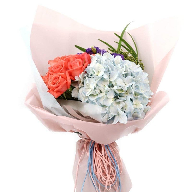 BBJ WRAPS Korean Style Flower Wrapping Paper Floral Bouquet Wraps Gift Packaging Florist Supplies 20 Counts (Light peach) - Image 3