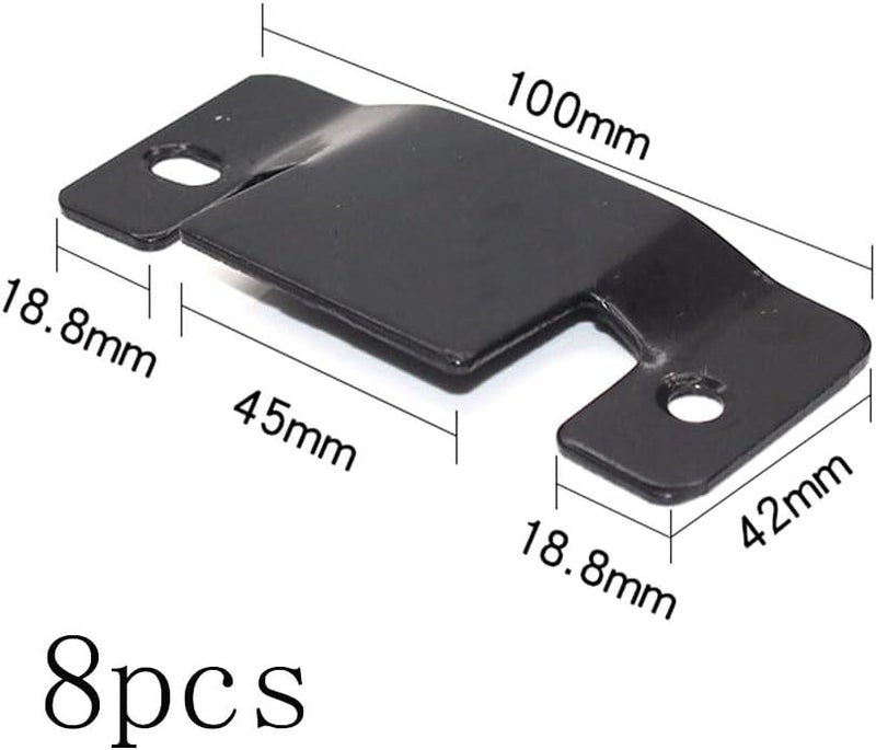 Built-in mounting bracket set (8-piece set)-interlocking furniture connectors, heavy-duty connecting clip brackets (suitable for headboards, sofas, drawer cabinets) Black - Image 2
