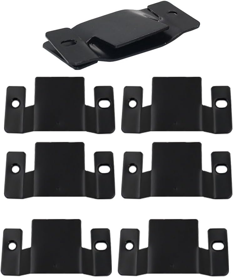 Built-in mounting bracket set (8-piece set)-interlocking furniture connectors, heavy-duty connecting clip brackets (suitable for headboards, sofas, drawer cabinets) Black - Image 1