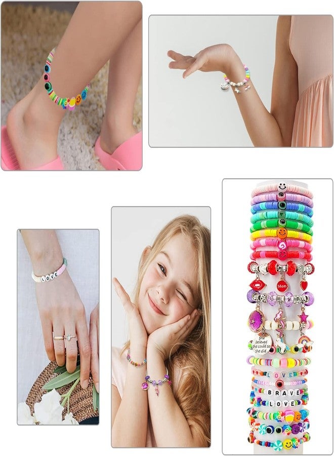 GEMSY Plastic Beads for Kids Crafts Children's Jewelry Making Kit DIY Bracelets Necklace Hairband and Rings Craft Kits Birthday for 4, 5, 6, 7-Year-Old Little Girls Multicolor (JMK-01) (j kit 02) - Image 4