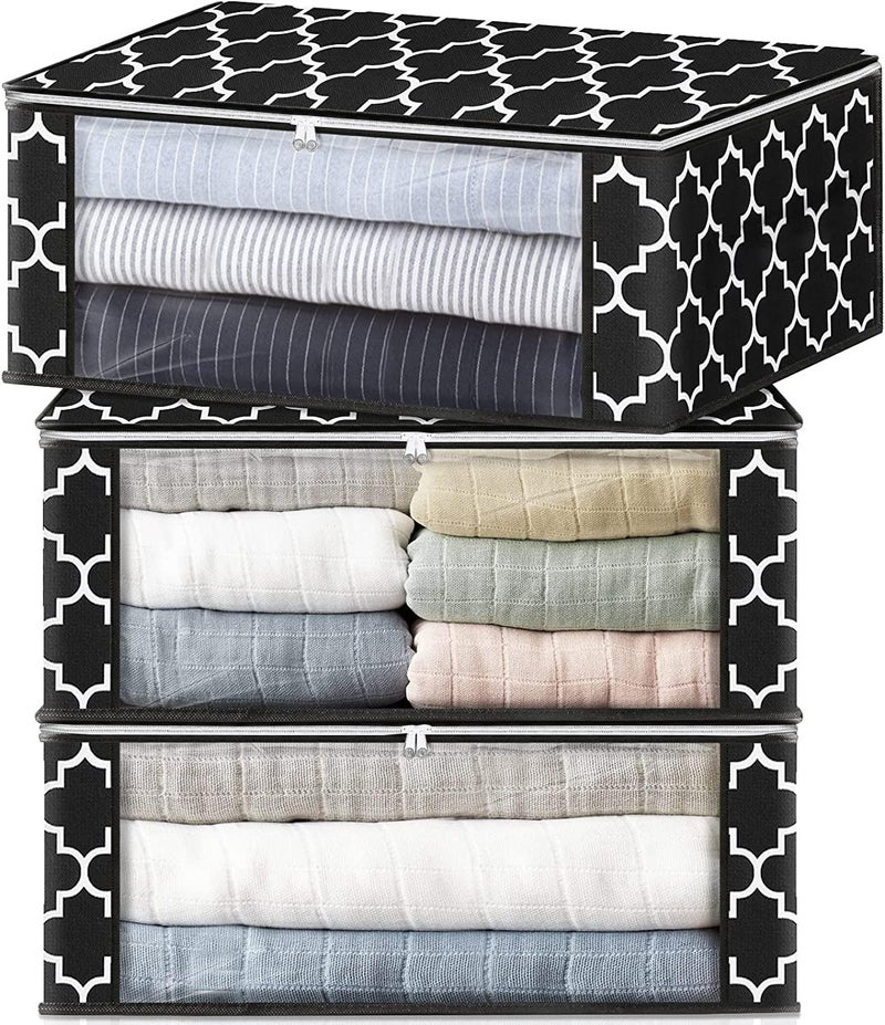 KIKA HOMS MINI 30L Foldable Clothes Storage Organizer Bags with Large Clear Window for Closet, Dorm, Pillows, Bedding, Clothes, Stuffed Toys, Blankets - Image 1