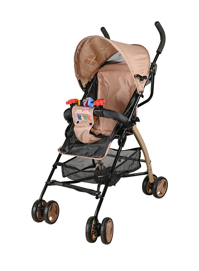Kiko Light Stroller With Toyes 6 Wheels, 6 Months +, Beige - Image 1