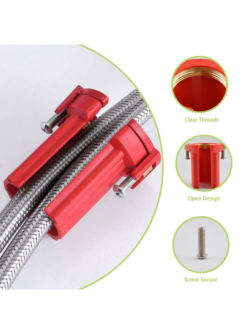 SYOSI 3PCS Hot and Cold Water Faucet Fixing Nuts, Anti-Loosening ABS Plastic Faucet Lock Nut, Universal Faucet Fixing Nut for Kitchen & Bathroom (Red) - Image 3