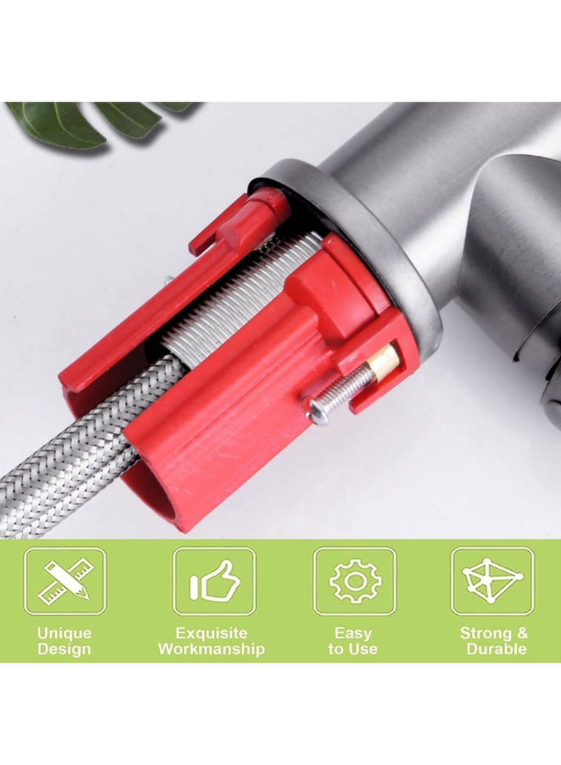 SYOSI 3PCS Hot and Cold Water Faucet Fixing Nuts, Anti-Loosening ABS Plastic Faucet Lock Nut, Universal Faucet Fixing Nut for Kitchen & Bathroom (Red) - Image 2