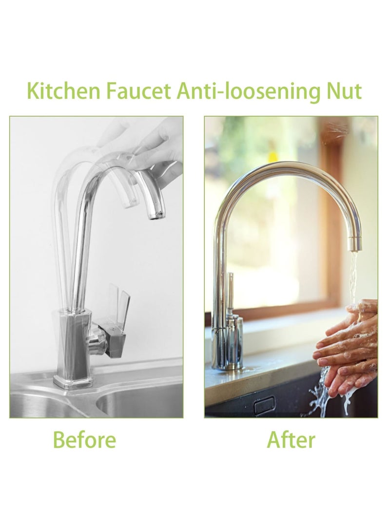 SYOSI 3PCS Hot and Cold Water Faucet Fixing Nuts, Anti-Loosening ABS Plastic Faucet Lock Nut, Universal Faucet Fixing Nut for Kitchen & Bathroom (Red) - Image 5