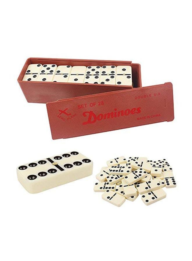 Jonquin Double Six Domino Game Set Classic Tabletop Tile Game for Family Game Night Travel Home Use Party Gift for Kids and Adults - Image 1