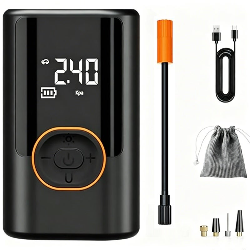 Electric Bike Pump 4000mAh Rechargeable Cordless Tire Inflator with Smart AI Safety Protection - Precision Auto-Stop Inflation Portable Tire Pump for Car Motorcycle Bike Emergency - Image 1