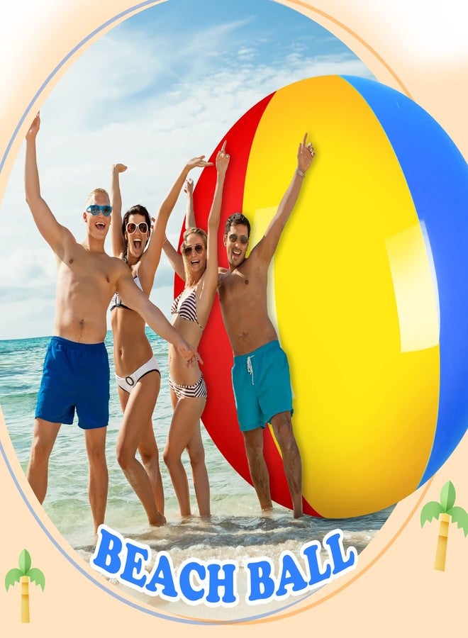 Seematn 12 Foot Giant Inflatable Beach Ball Jumbo Rainbow Colored Beach Ball Large Beach Ball Big Pool Ball Inflatable Beach Ball Sport Beach Ball Jumbo Toy for Swimming Pool Water Game Toy Party Decor - Image 3