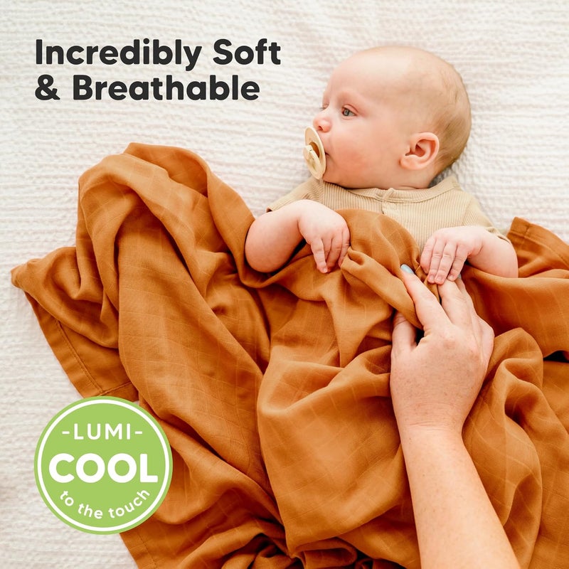KeaBabies 4-Pack Muslin Swaddle Blankets for Baby Boys, Girls - Organic Baby Blankets for Girl, Boy, Baby Swaddle Blanket Unisex, Receiving Blankets, Swaddles for Newborns, Newborn Baby Essentials (Spice) - Image 2