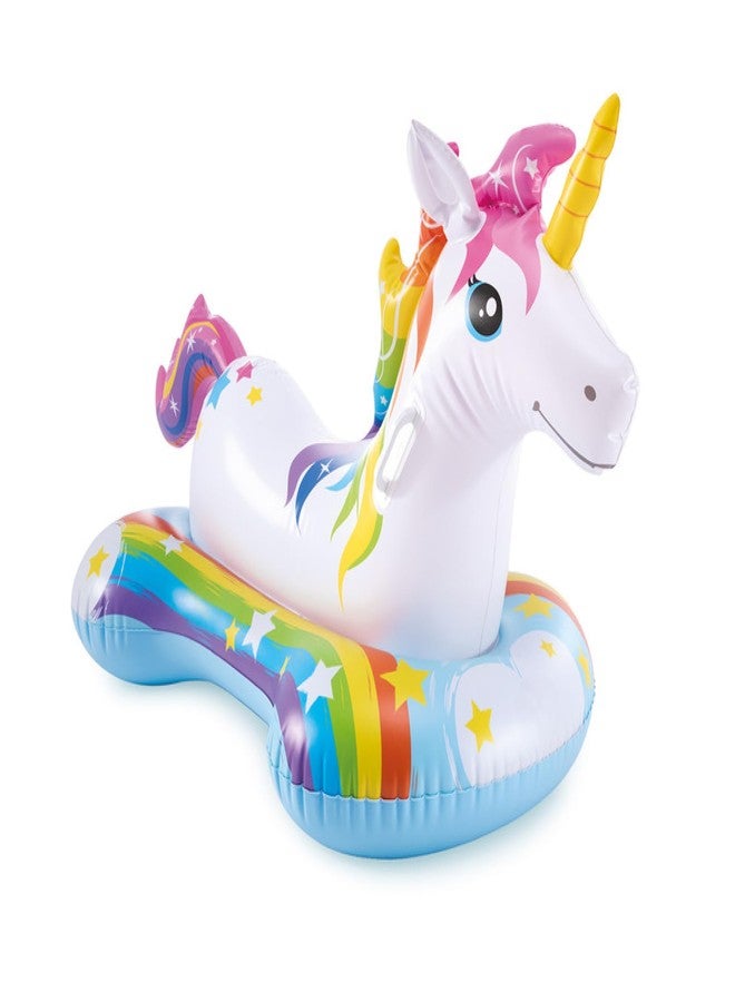 VWretails Inflatable Ride-On Swim Float for Kids, Childrens & Adults. Summer Fun Beach Floatie Perfect for Summer Water Adventures of Age 3+ (Magical Unicorn Rid-On + Hand Pump) - Image 2