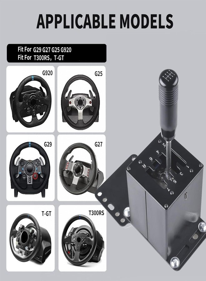 CNRAQR PC USB Simulator Shifter 7+R H Gear Shifter with Desk/Chair Mount Bracket Plate for Gear shift PC Windows Steering Compatible with Logitech G29/G27/G25/G920, T300RS/GT Wheel - Image 3