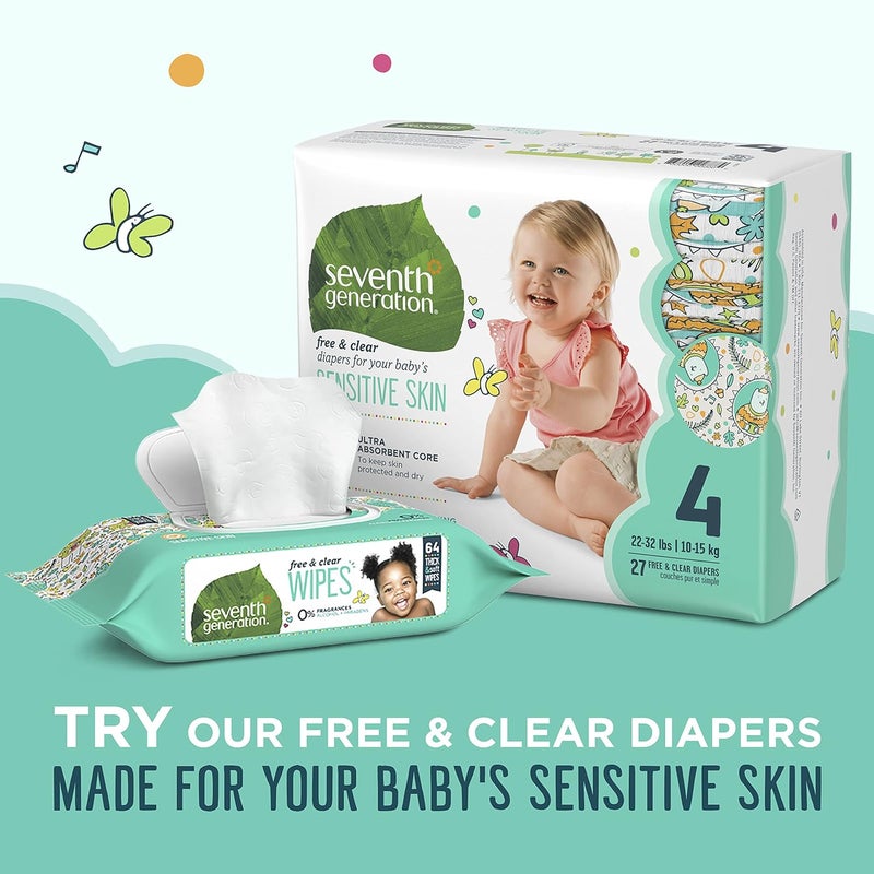 Seventh Generation Baby Wipes Sensitive Protection with Snap Seal Unscented Baby Wipes 64 Count - Image 5