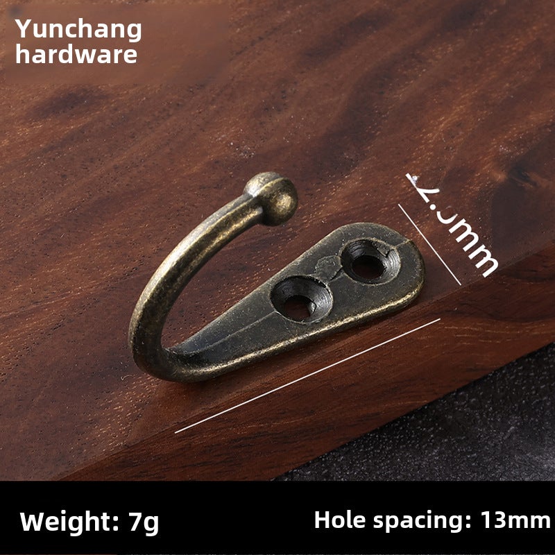 Antique Alloy Mini Hook 2-Hole for Hanging Bronze 42*12.5mm Bronze 42*12.5mm