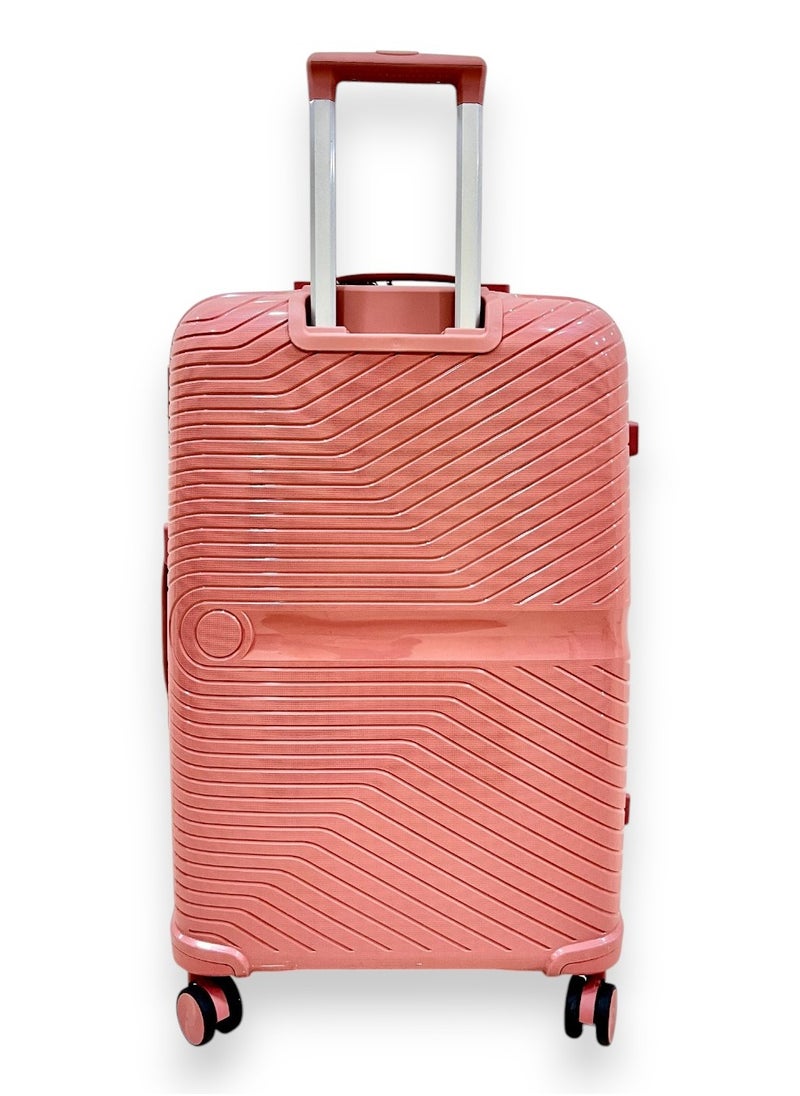 Generic - Pink Infinity Set of 3 Trolley SuitCases Small | Medium | Large Luggage Trolley - Image 1