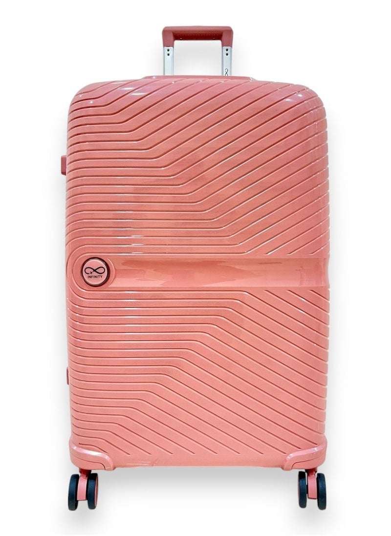 Generic - Pink Infinity Set of 3 Trolley SuitCases Small | Medium | Large Luggage Trolley - Image 1