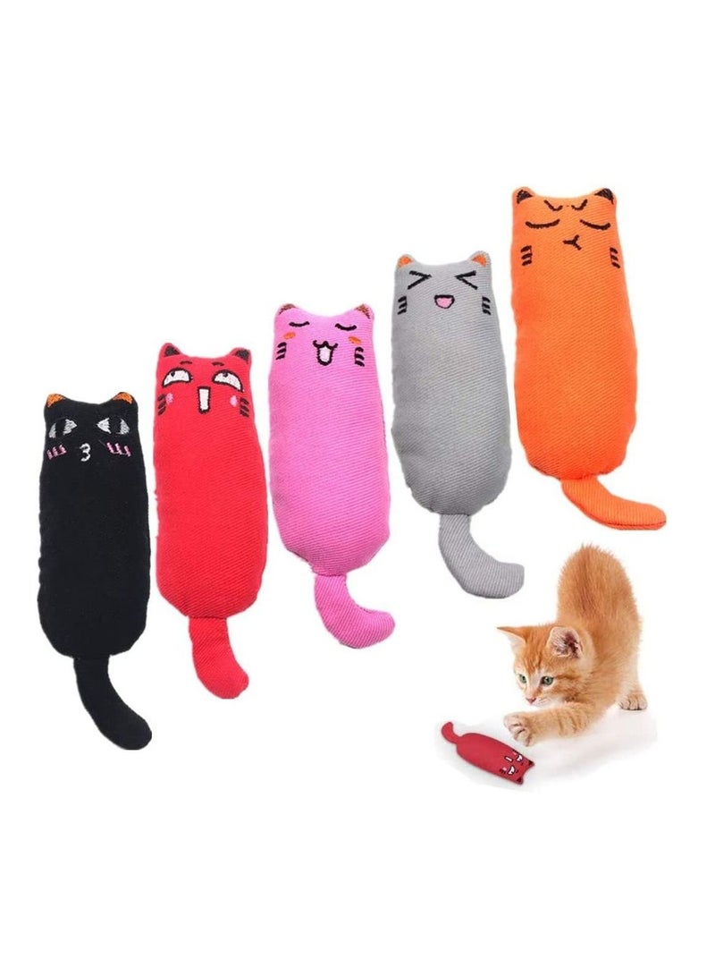 5 Pcs Cat Toys Catnip Toys Cat Chew Toy Interactive Cat Toy Bite Resistant Catnip Toys for Cats Kittens Puppies Catnip Filled Cartoon Mice Cat Teething Chew Toy - Image 1