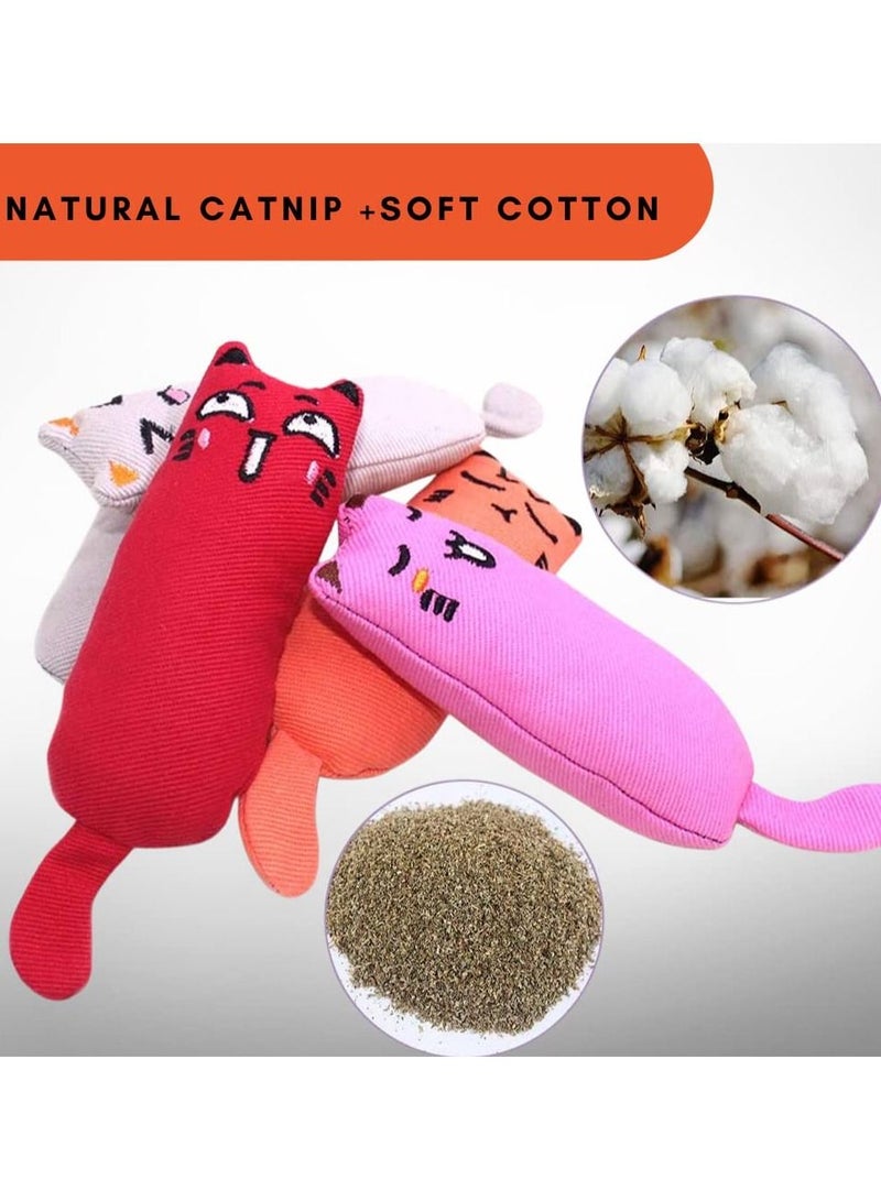 5 Pcs Cat Toys Catnip Toys Cat Chew Toy Interactive Cat Toy Bite Resistant Catnip Toys for Cats Kittens Puppies Catnip Filled Cartoon Mice Cat Teething Chew Toy - Image 4