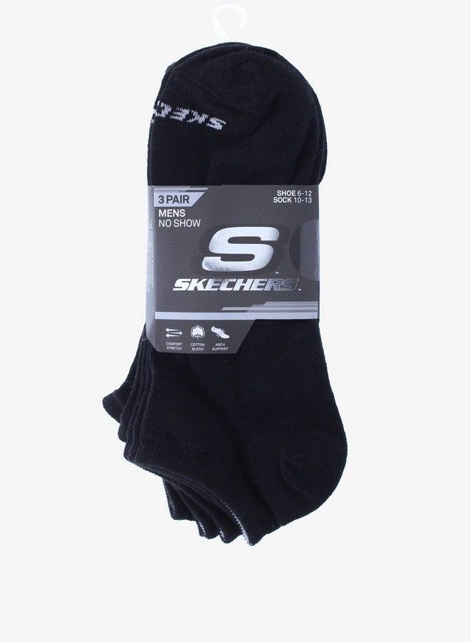 SKECHERS Logo Print No Show Sports Socks - Set of 3 - Image 3