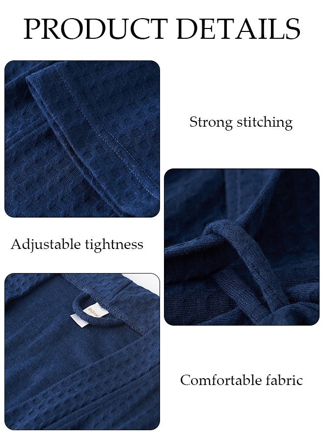 DUNISO Women's Waffle Kimono Bathrobe Short Sleeve Sleepwear Spa Robe Nightwear Nightgown Women Water Bathrobe Bridesmaid Robes Dressing Gown Autumn Bath Robe Spa Bathrobe for Lady  - Image 2