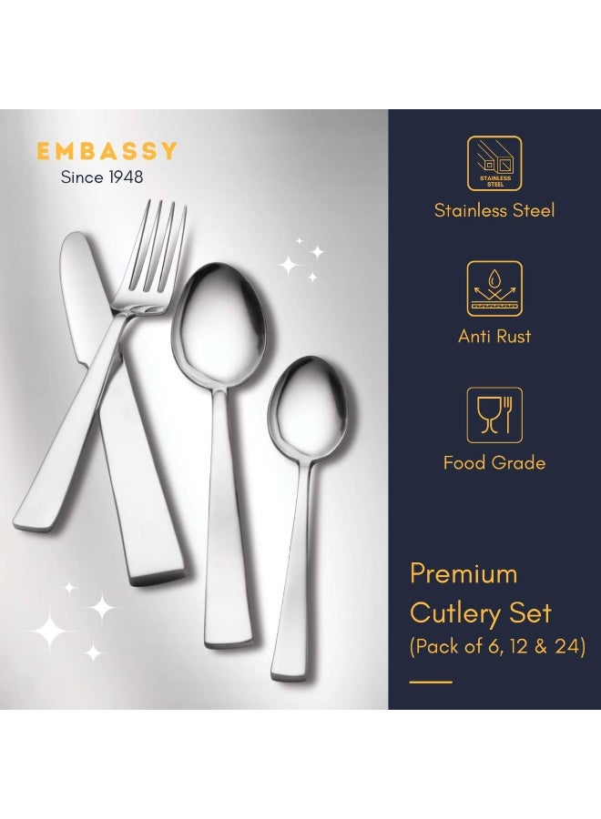 EMBASSY 12 Pieces Stainless Steel Tea Spoon Set for Tea, Coffee, Sugar & Spices, Small Spoons, Silver, Length: 14.5 cm, Thick: 1.9 mm, Food Grade Silverware, Mirror Polished, Silver Spoons, Anti Rust - Image 5