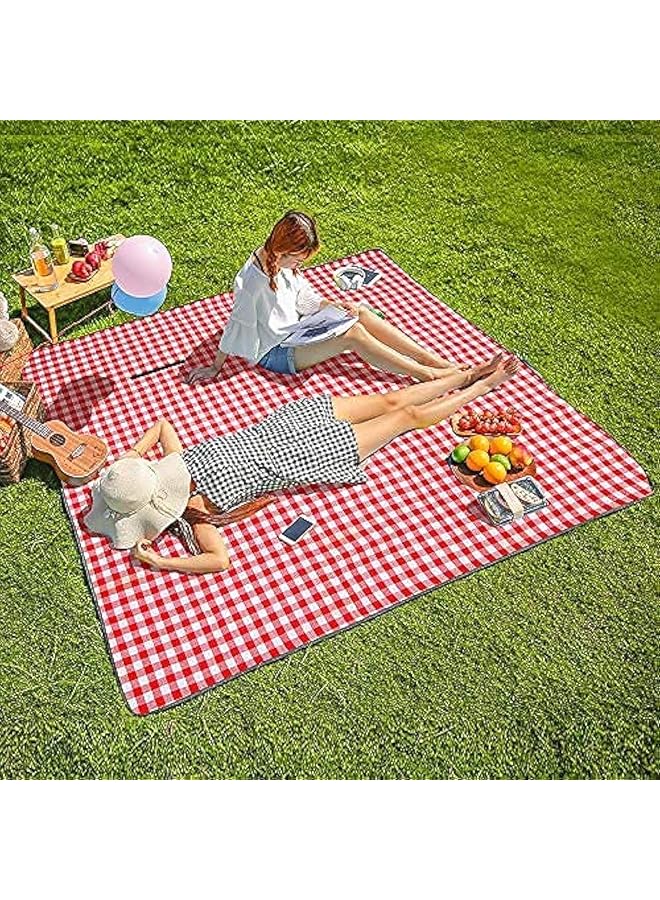 erorex EROREX AHLAN Extra Large Family Picnic,2m*2m Outdoor Beach Blanket, Portable Foldable Picnic Blankets Waterproof Sandproof with Tote, Picnic Mat for Camping/Travel/Hiking on Grass (1) - Image 1