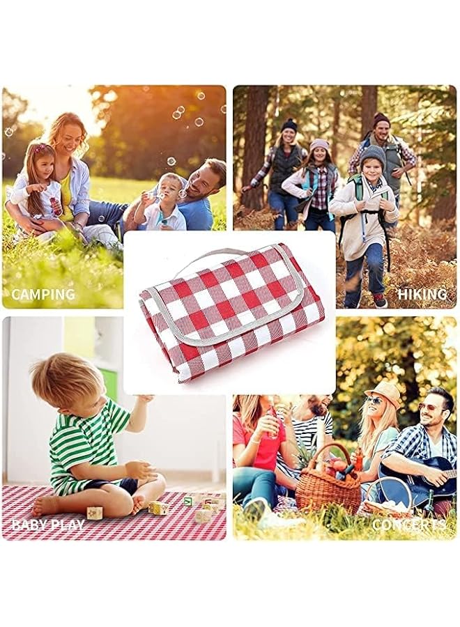 erorex EROREX AHLAN Extra Large Family Picnic,2m*2m Outdoor Beach Blanket, Portable Foldable Picnic Blankets Waterproof Sandproof with Tote, Picnic Mat for Camping/Travel/Hiking on Grass (1) - Image 5