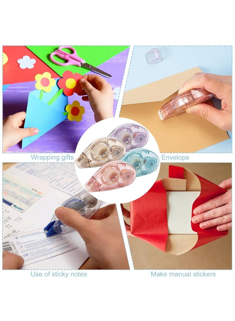 شريط لاصق للكتابة على القصاصات، عبوة من 4 أشرطة لاصقة للقصاصات، شريط لاصق مزدوج الوجهين للحرف اليدوية، شريط لاصق 26 قدم × 0.31 بوصة، مستلزمات حرفية للقصاصات وتغليف الهدايا وشريط لاصق للصور. - Image 4