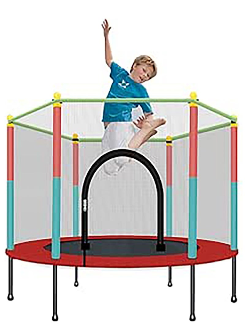 سرير ترامبولين داخلي منزلي مع شبكة حماية للأطفال