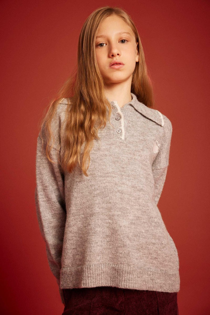 ديفاكتو بلوفر بناتي قصة عادية بياقة بولو - Image 1