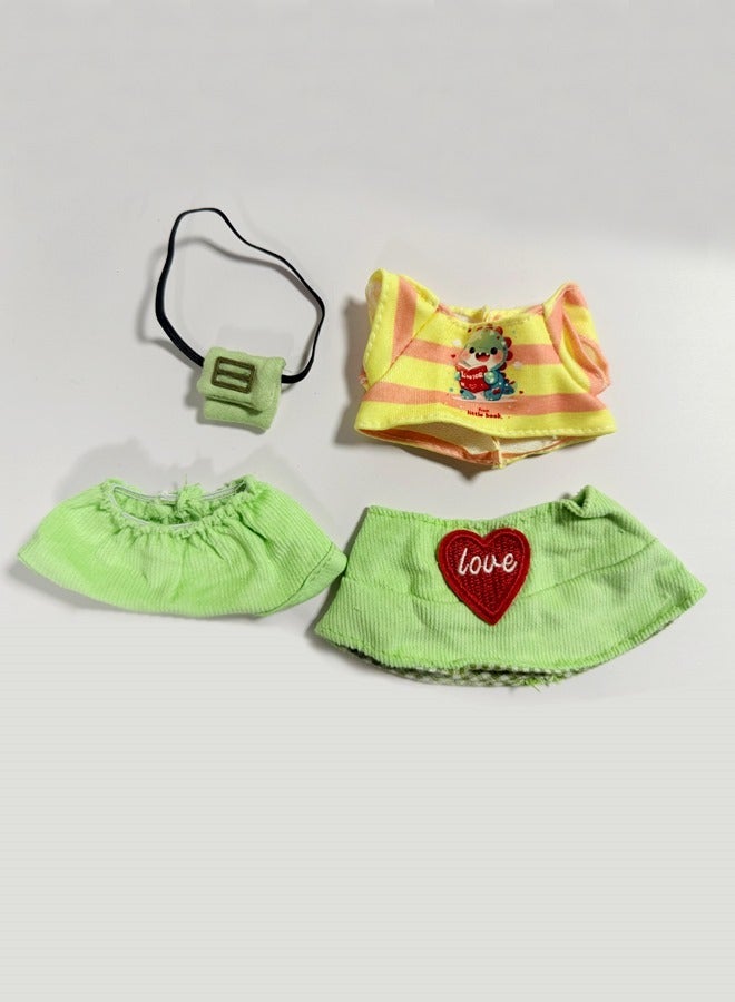 4-Pieces Labubu Multicolor Dolls Clothes Accessories Casual Style Outfit for Pretend Play Doll Clothing Set and Exquisite Accessories Bundle for Kids Play - Image 2