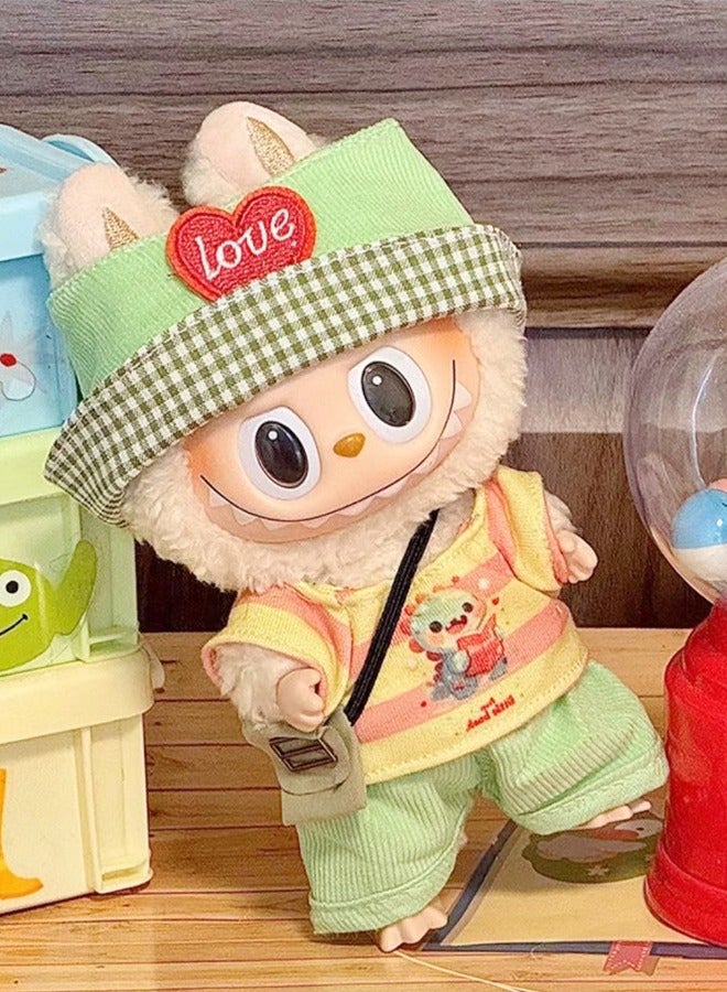 4-Pieces Labubu Multicolor Dolls Clothes Accessories Casual Style Outfit for Pretend Play Doll Clothing Set and Exquisite Accessories Bundle for Kids Play - Image 1