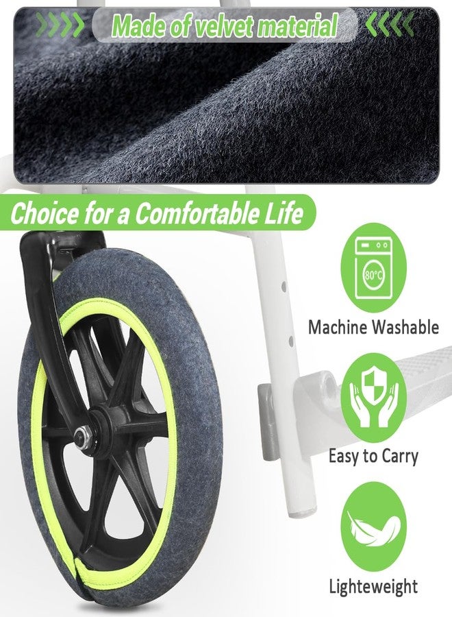EHUSPU Wheelchair Wheel Covers 2 Pack - Dust proof Floor Protectors, Non-Slip & Silent Rolling Covers for Indoor Use - Fits Most Wheelchair Tires (Blue, 6in) - Image 4