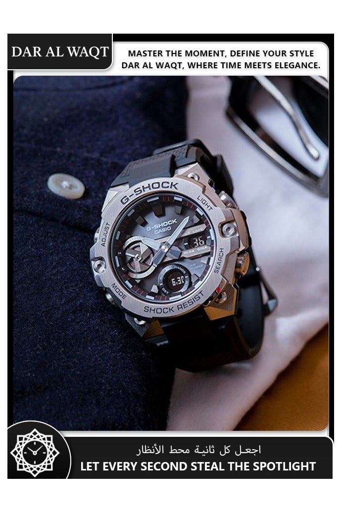 كاسيو ساعة كاسيو جي-ستيل GST-B400-1A الذكية تعمل بالطاقة الشمسية - تصميم رفيع للغاية 12.9 مم، متصلة بالبلوتوث، ستانلس ستيل فضي، 200 متر WR - Image 4