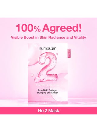No.2 Sheet Mask | Rose PDRN Collagen Plumping Sheet Mask | Korean Mask for face | Brightening, Hydrating, Firming and Moisturizing | Collagen, Peptides, PDRN | 5ea - view 5