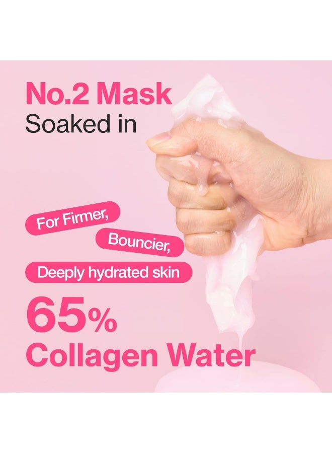 numbuzin No.2 Sheet Mask | Rose PDRN Collagen Plumping Sheet Mask | Korean Mask for face | Brightening, Hydrating, Firming and Moisturizing | Collagen, Peptides, PDRN | 5ea - Image 2