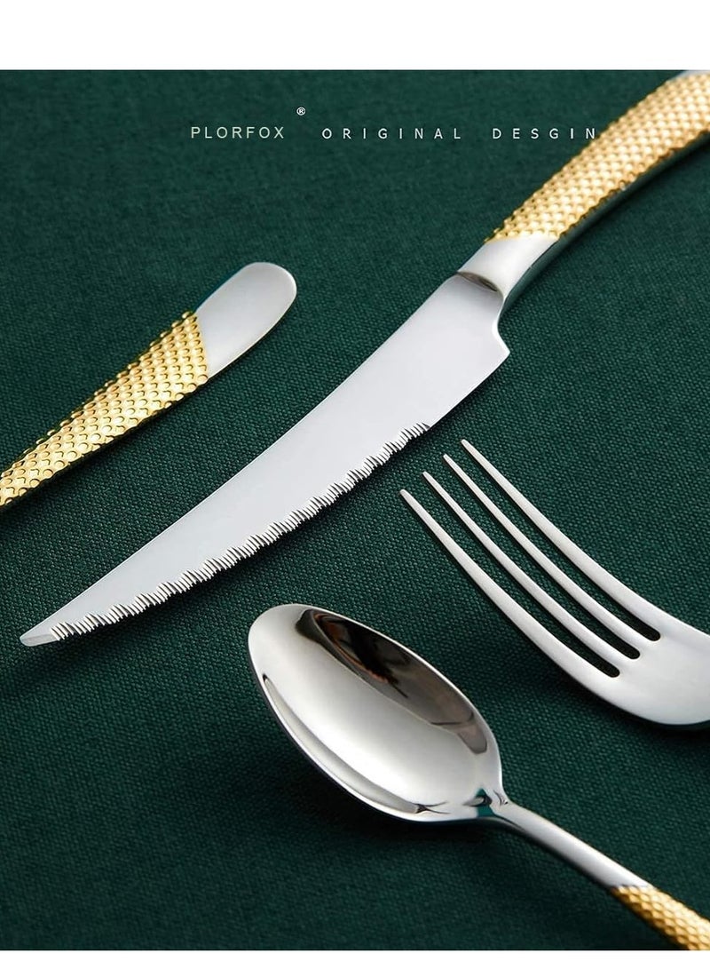 TRASSLE 24Pcs Cutlery Set, Tableware Flatware Kit Stainless Steel Kitchen Utensils Set for 6 Persons, Mirror Polished Silverware Knife Fork and Spoon Dishwasher Safe, Basic Kitchen Essential Catering  - Image 5