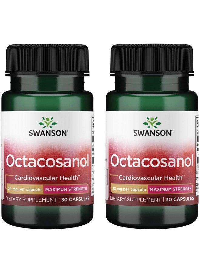 Swanson Maximum-Strength Octacosanol 20 Milligrams 30 Capsules (2 Pack)