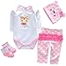 ZIYIUI Reborn Baby Dolls Clothes Reborn Doll Clothe 4pcs Pink Set Reborn Dolls Outfit Accessories for 1722 Inch Newborn Baby Doll BoyGirl - Image 2